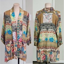 Johnny Was Multicolor Patchwork Floral Kimono