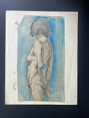 Akt - Frau - Zeichnung - um 1930 Student Münchner Kunstakademie - signiert