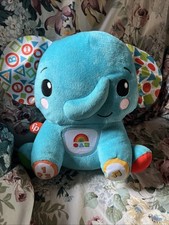 Fisher Price Lights Learning Musical Elephant Plush Toy Tested and Working