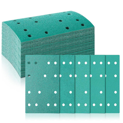 75 Pcs 3'' X 5'' Sandpaper Assortment Compatible with Festool 14 Hole 80, 120, 150