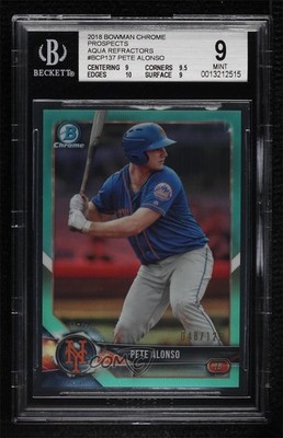 2018 Bowman Chrome Prospects Aqua Refractor 48/125 Pete Alonso #BCP137 0u7