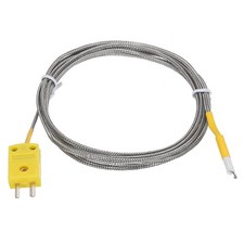 K Type Thermocouple Mini Connector Metal Shielded Wire 6.6ft -50 to 800 C