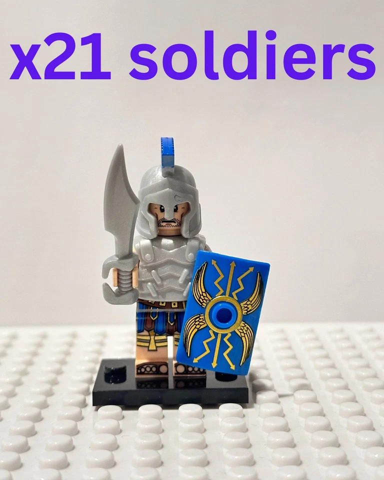 Переплетающийся кирпич рыцарь минифигурки x 21 средневековые римляне спартанцы греки новый - Изображение 2 из 4
