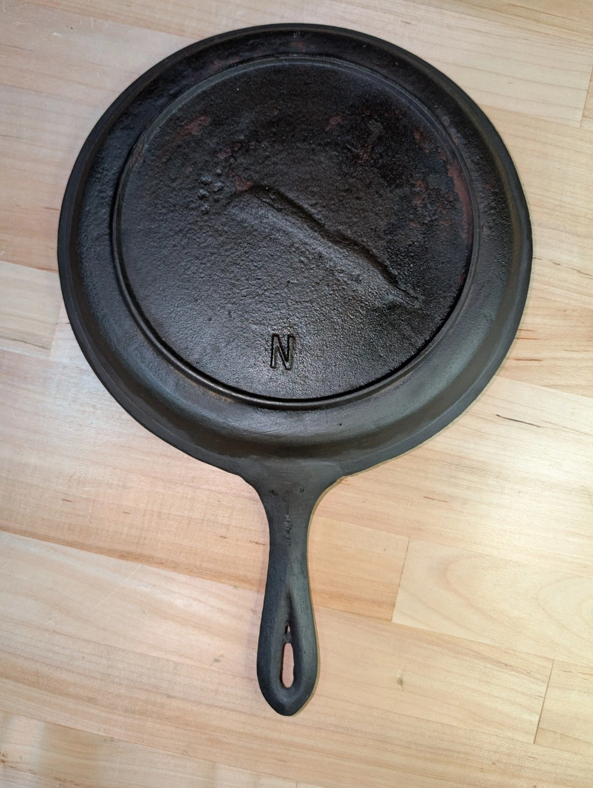 Antique #7 Cast Iron Shallow Skillet - Gate Mark & Heat Ring, Pre-1900