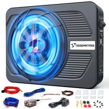 1000w Slim Under Seat Subwoofers with Amp,Car Subwoofer amp with Ambient Ligh...