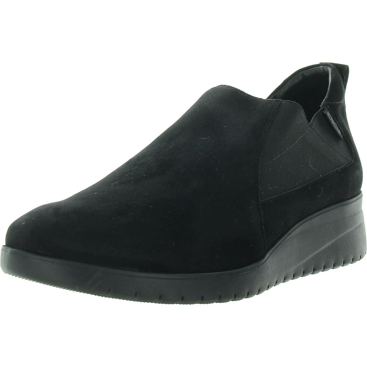 Женские черные сапоги на танкетке из стрейчевой кожи Mephisto 10 Medium (B,M) BHFO 8329