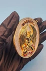 5Ct Round Cut Moissanite MAKAVELI Custom Only Pendant 14K Two Tone Gold Plated