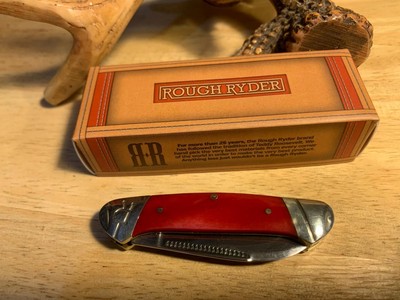 Rough Ryder Red Smooth Bone Mini Canoe 2 3/4