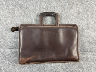 Jack Georges Leather Top Handle Briefcase brown Work Laptop Shoulder Bag