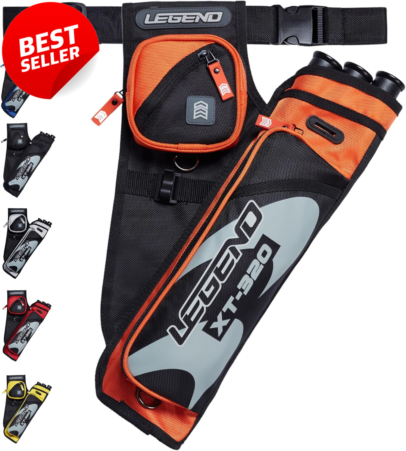 XT320 Archery Quiver Nylon Hip 3 Arrow Tubes Target Shooting Adjustable Belt US