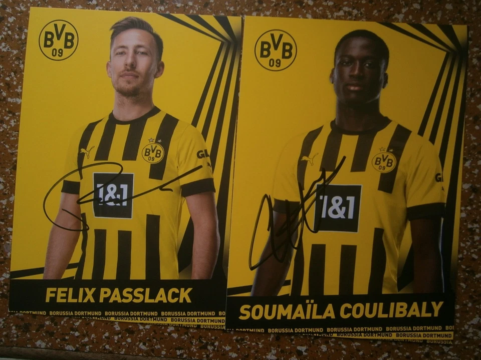 Fußball - unterschriebene Bildautogramme - Felix Passlack + Soumaila Coulibaly - Bild 1 von 1