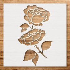 Rose Flower Blooming Decoration Wall Art Reusable Plastic Stencil - StencilAir