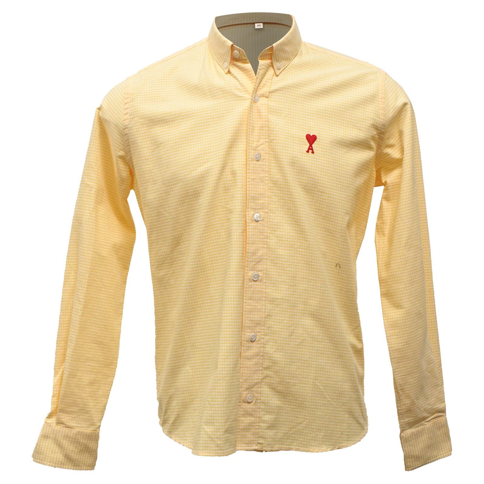 Ami Button-Down Collar Logo-Embroidered Gingham S… - image 1