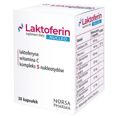 Capsule Lactoferin Nucleo con lattoferrina e complesso nucleotidico, 30 pezzi.