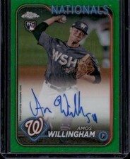2024 Topps Chrome #RA-AMW Amos Willingham Rookie Autographs Green Refractor #/99