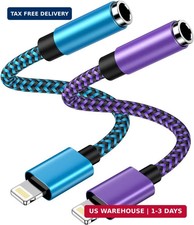 2Pack Lightning to 3.5mm Headphone Jack Adapter for iPhone iPad AUX Audio