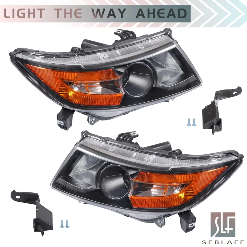 Par de faróis de canto âmbar halogênio preto carcaça para Honda Odyssey 2011-2017 - Imagem 4 de 4