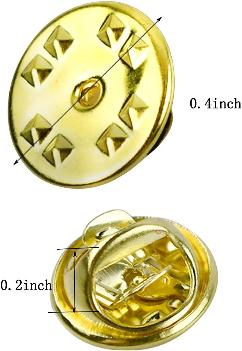 100PCS Pin Backs, Metal Locking Pin Backs, Brass Clutch for Brooch Tie Hat Badge