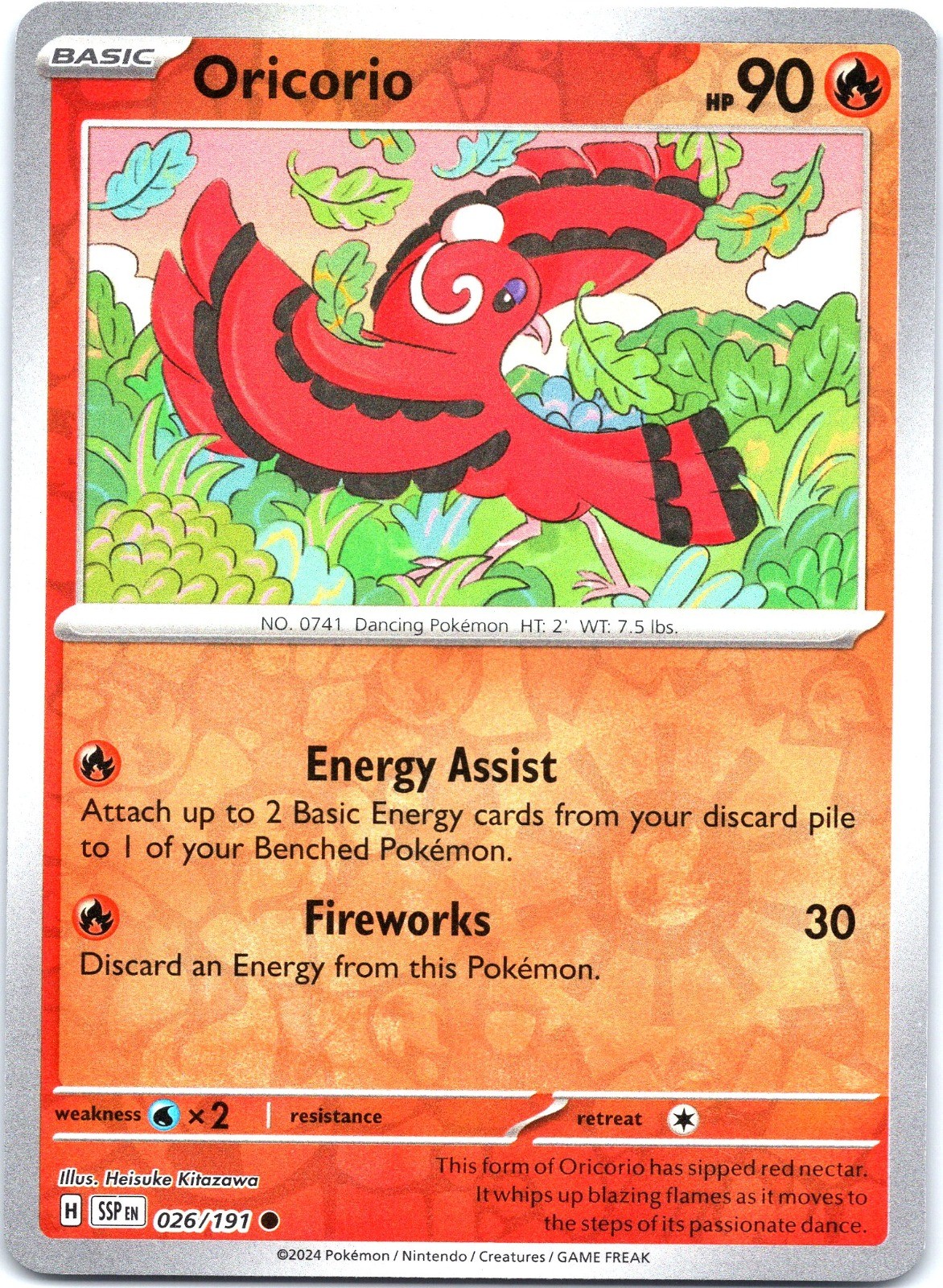Oricorio Common SV08: Surging Sparks 026/191 NM