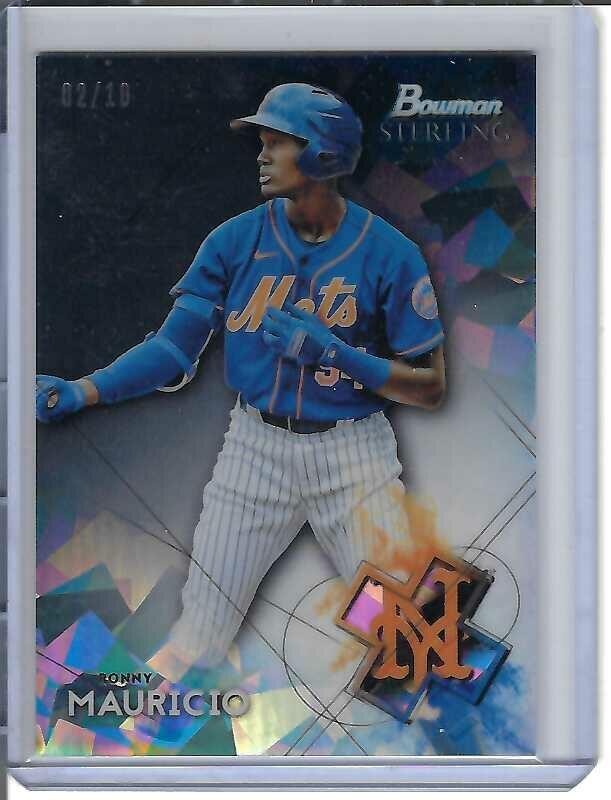 2021 Bowman Sterling Prospects Black Atomic Refractor 2/10 Ronny Mauricio Mets
