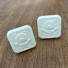 10 pics White Baby Safety Outlet Socket Plug Covers, Teddy Bear Design