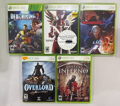 Xbox 360 - 5 Game Lot - Overlord II, Dante's Inferno, Ninety-Nine Nights, DMC 4