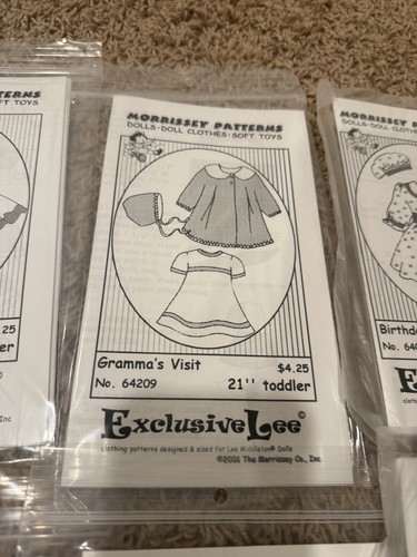 Lot of 16 Morrissey Co PATTERNS EXCLUSIVE LEE 21" DOLL CLOTHES NEW - Picture 4 of 17