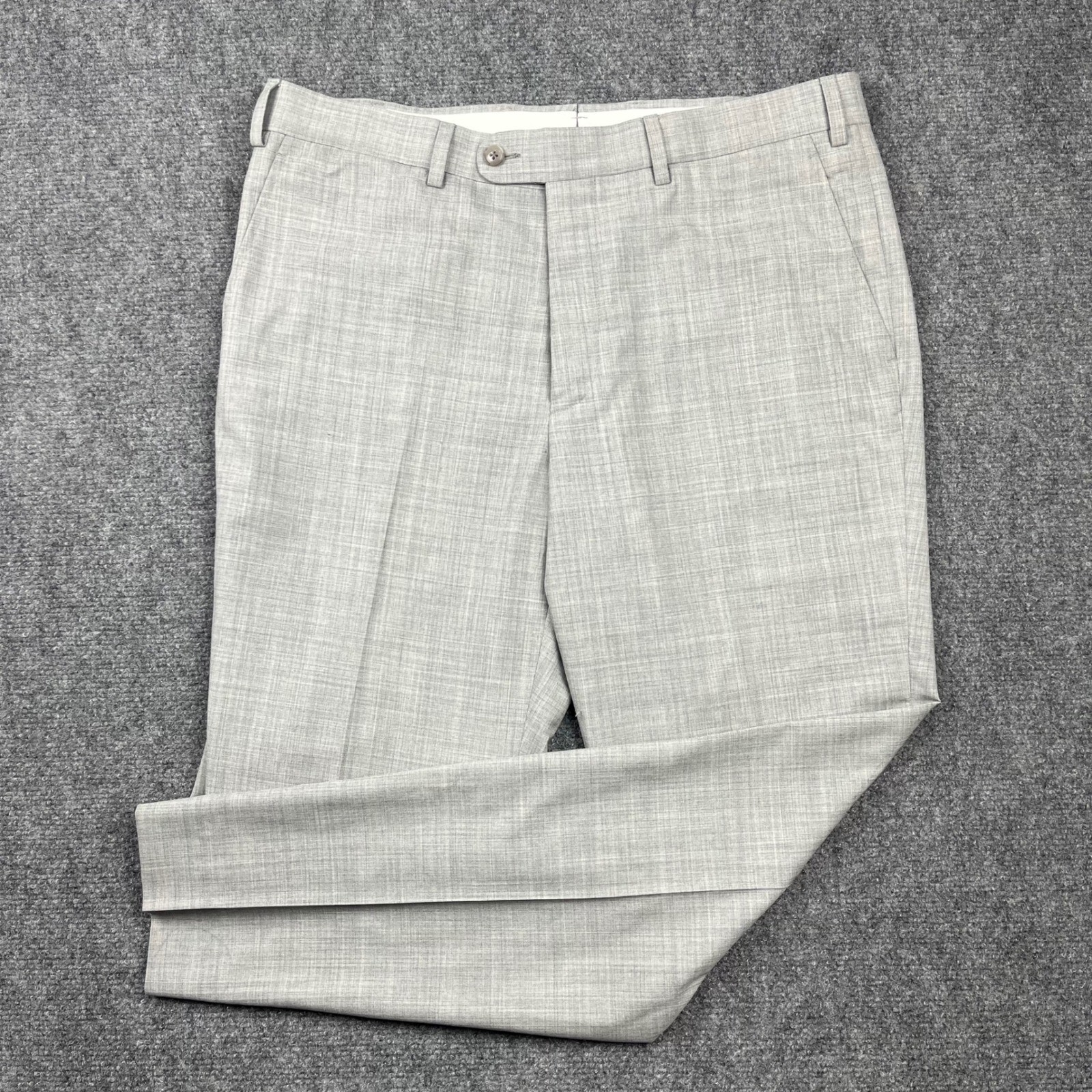 Suitsupply Soho Turn-up Grey Wool Trousers Vitale Barberis Canonico 34x29 B7040