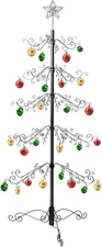 HOHIYA 7 Ft Wrought Iron Christmas Tree Ornament Display Stand Metal Holder Hang