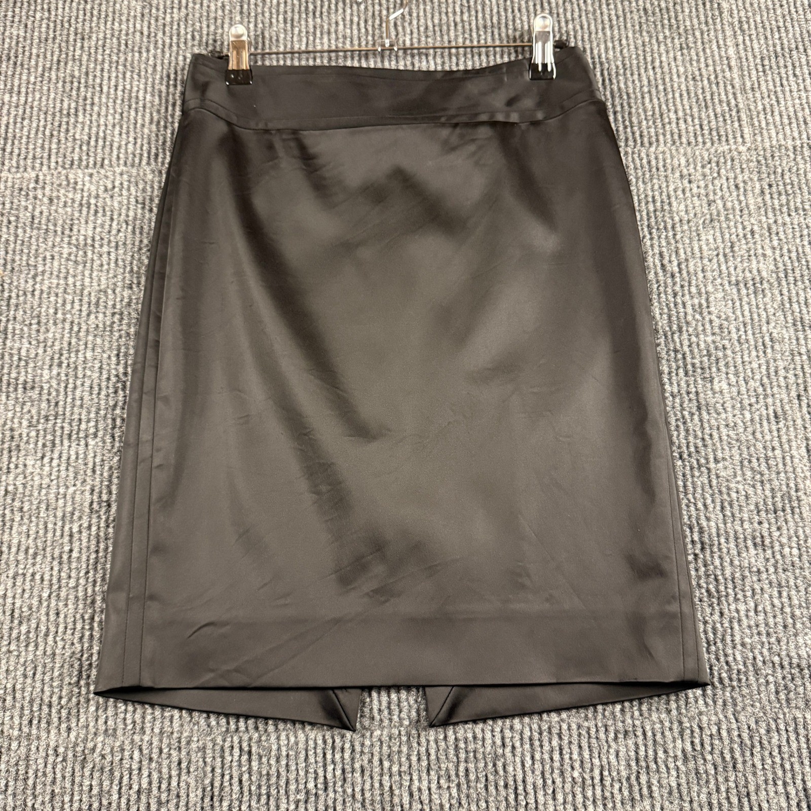 White House Black Market Black Satin Pencil Skirt Size 00 Office Career