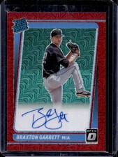 Braxton Garrett 2021 Donruss Optic #RRS-BG Rated Rookie Auto Red Mojo Prizm /99