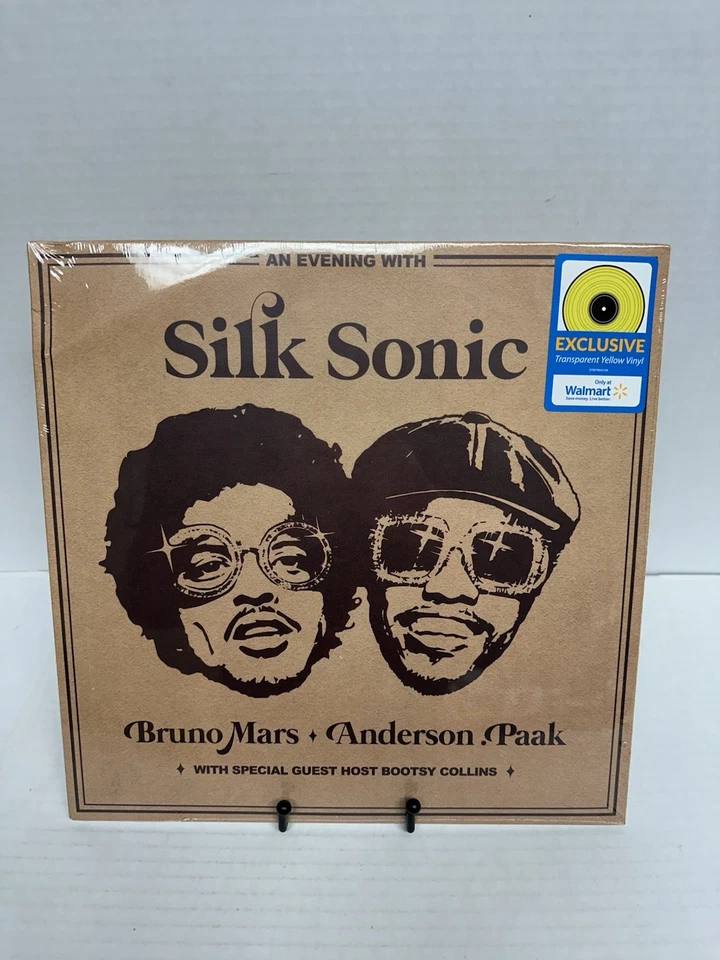 Silk Sonic: Bruno Mars Anderson Paak LP New Walmart Yellow Vinyl “SEALED” - Image 2 of 4