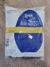 Leggs L'eggs Sheer Energy Regular Pantyhose Size A Navy Reinforced Toe 6 Pairs