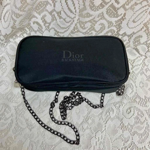 Pochette gratuite en toile noire Dior bandoulière 9 po x 4,5 po x 2 po