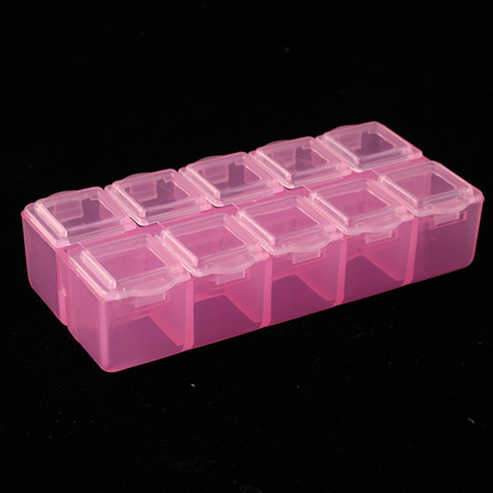 Secure Lockable Design 10 Grid Plastic Storage Box for Earrings and ...