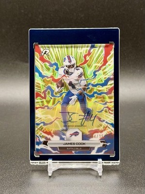 James Cook 2025 Topps Resurgence Lime Green Static Signatures /15 Bills #11 SSP