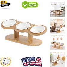 Elegant Elevated Cat Bowls with 15  Tilt  Adjustable Heights for Small Pets