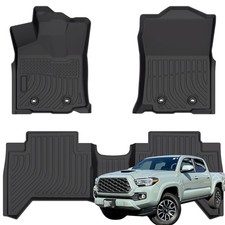 Floor Mats Compatible with 2018-2023 Toyota Tacoma Double Cab TPE Rubber