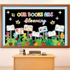 1 Set Spring Reading Wildflower Bulletin Board Set Floral Bee Cutouts