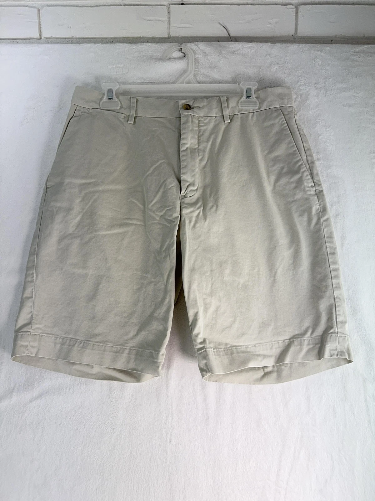 Polo Ralph Lauren Shorts Mens 32 Khaki Stretch Classic Fit Chino Flat Front