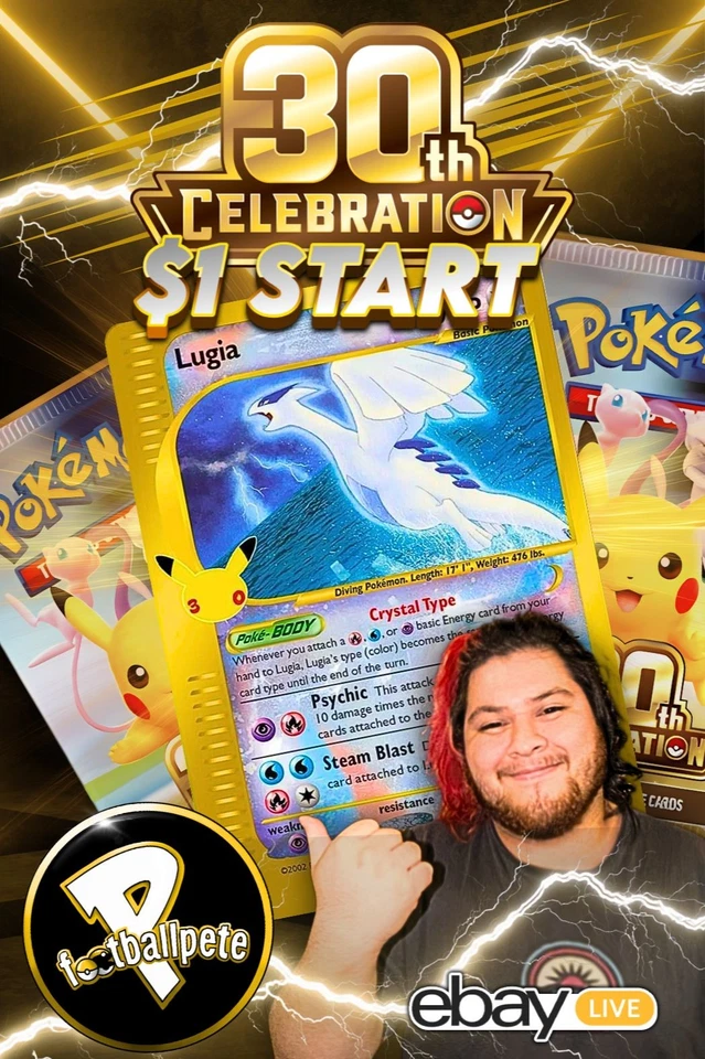 💎$1 START POKEMON + 30th ANNIVERSARY💎W/PFOOTBALL