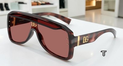 DOLCE & GABBANA DG6205 347669 Pink Havana Dark Violet 37 mm Unisex Sunglasses