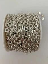 925 Sterling Silver Chain, Hollow, Flat Cable light Weight Sterling Chain 925 St