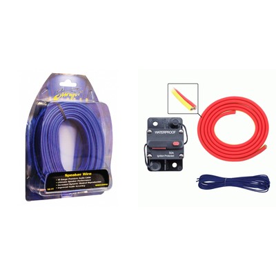 Metra MLAK4-20 100 Amp Breaker 4GA Tinned Pure Copper 20 foot Marine Wiring K...