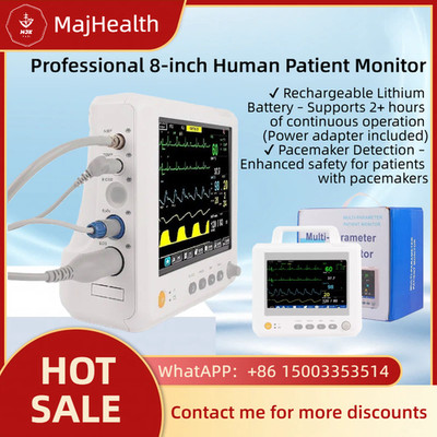Portable 8'' Patient Monitor -Multiparameter Vital Signs Monitor for Clinical Use