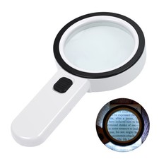 Magnifying Glass with Light, Double-Layer Glass Lens Handheld Large Magnifyin...