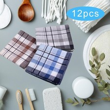 12Pcs Cotton Men's Handkerchiefs Gifts 40x40cm Wipe The Sweat Towels Kerchief