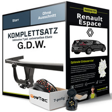 Für RENAULT Espace V Typ JR Anhängerkupplung starr +eSatz 7pol uni 19- NEU
