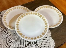 Corning Ware Corelle Butterfly Gold Luncheon Plates 8.5 Vintage Set Of 3