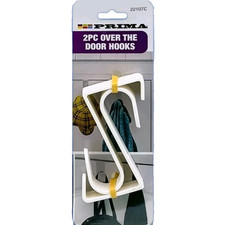 ?? 2 Pack Over Door Hooks Heavy Duty Clothes Coat Towel Robe Hanger White...